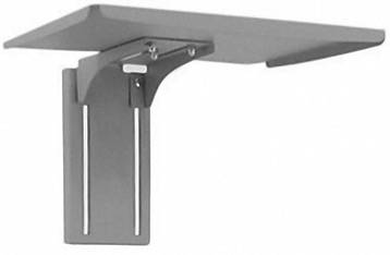 Metalowy uchwyt ścienny z składaną półką, przeznaczony do montażu na ścianach, zapewniający oszczędne rozwiązanie przestrzenne.