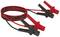 Zestaw przewodów rozruchowych z czerwonymi i czarnymi zaciskami. Zestaw służy do awaryjnego uruchamiania akumulatorów w pojazdach.