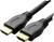 Dwa czarne przewody HDMI ze złotymi wtyczkami na białym tle. Są używane do przesyłania sygnałów wideo i audio.