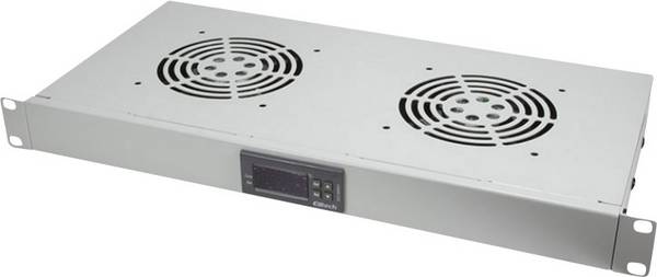 LogiLink FAU02FG 19 cal 2 x Wentylator do szafy serwerowej   Złącze żeńskie uziemione zabudowana na stałe  szary