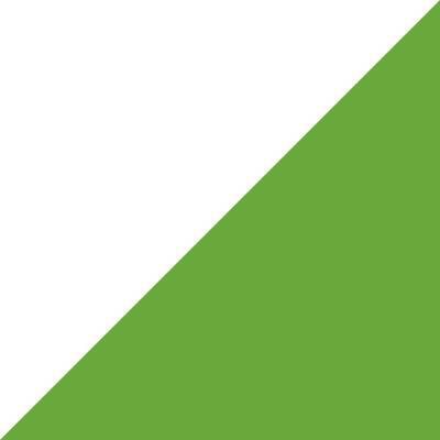 Obraz z ukośnym podziałem na zieleń i biel. Lewy dolny róg zielony, prawy górny róg biały.