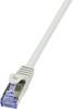 LogiLink CQ3082S RJ45 Kabel sieciowy, kabel krosowy CAT 6a S/FTP 7.50 m szary odporność na ogień, z zaczepami blokującymi 1 szt.