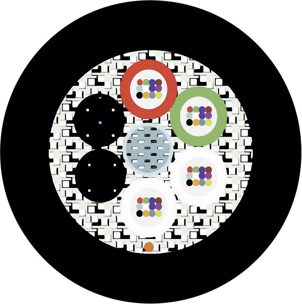 'Obraz kolorowego testu optycznego, składającego się z kolorowych kół o różnych wzorach w czarnej ramce kołowej.'