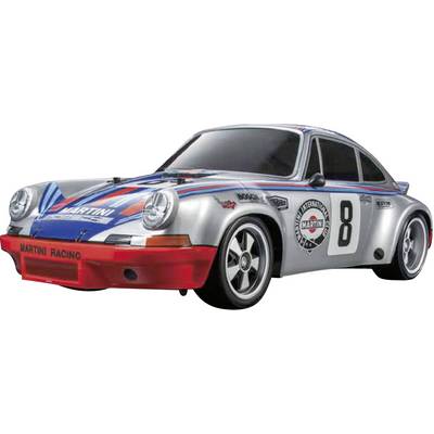 Srebrny samochodzik zabawkowy z naklejkami 'Martini Racing' i numerem 8 na boku, zaprojektowany w stylu retro wyścigowym.