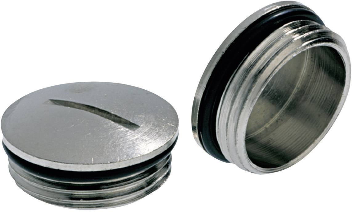 'Dwie srebrne nakrętki śrubowe z uszczelką, jedna leży płasko, druga stoi pionowo. Obie są metalowe i mają czarne pierścienie.'