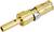 Złoty elektryczny złącz o kształcie cylindrycznym z wieloma segmentami. Służy do łączenia przewodów.
