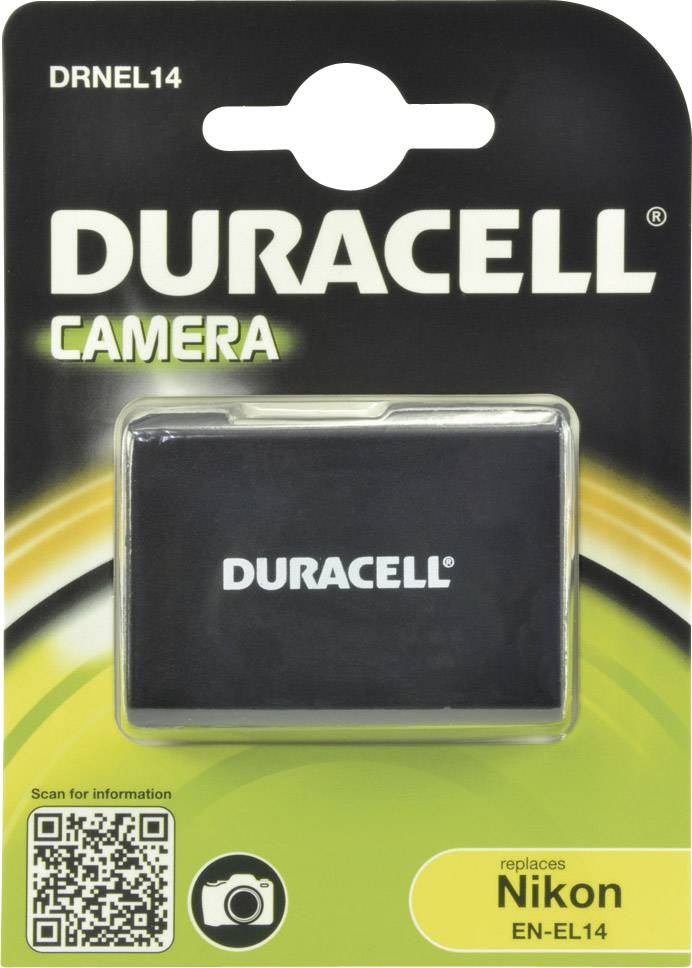 Змінна батарейка для фотоапарата Duracell EN-EL14 Напруга: 7,4 В Ємність (мАг, Аг): 950 мАг