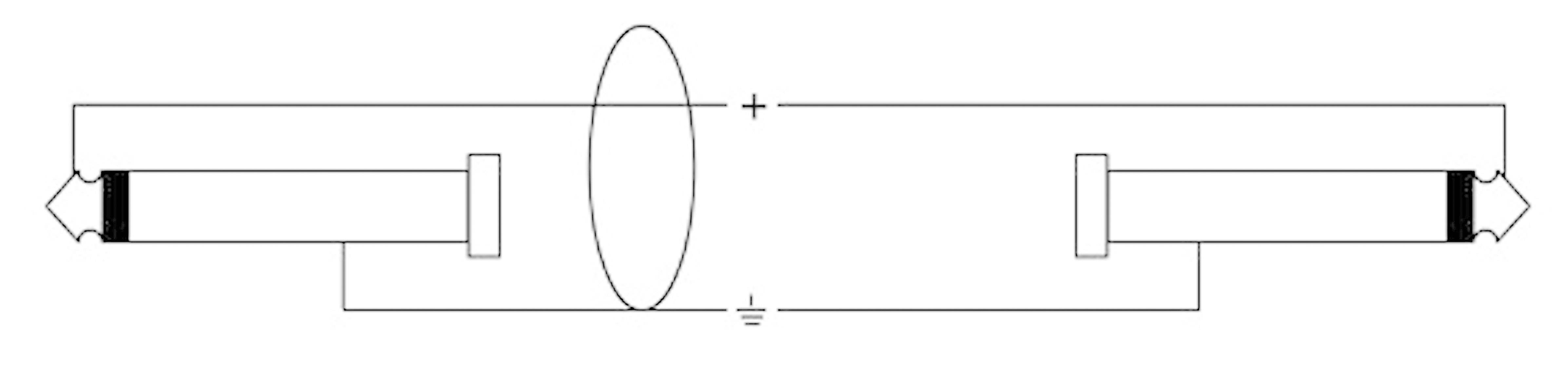Schemat elektryczny wzmacniacza lampowego z dwoma lampami próżniowymi, transformatorem, kondensatorem oraz połączeniami uziemiającymi.
