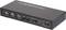 Czarny przełącznik KVM USB-HDMI z oznaczeniem '2x1 USB HDMI KVM Switch'. Posiada dwa porty USB, gniazda audio oraz przyciski wyboru między PC1 a PC2.