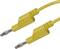 Dwa żółte kable z wtyczkami bananowymi marki VOLTCRAFT®. Odpowiednie do połączeń elektronicznych.