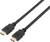 Czarny kabel HDMI z dwoma wtykami.