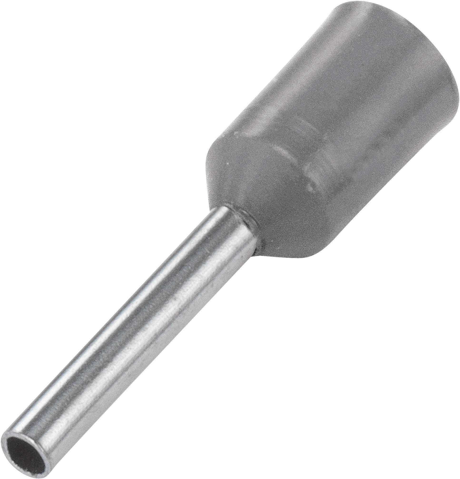 TRU COMPONENTS 1091280 Końcówka rurkowa E075-08GY, z częściową izolacją , 0.75 mm² x 8 mm, 100 szt.
