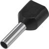 TRU COMPONENTS 1091322 Podwójna końcówka TE60-14BK, z częściową izolacją , 6 mm² x 14 mm, 100 szt.