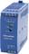 Niebieskie urządzenie elektroniczne z napisem 'TDK-Lambda DRB50-48-1'. Przekształca 100-240VAC na 48VDC przy 1,05A. Złącza znajdują się u góry.