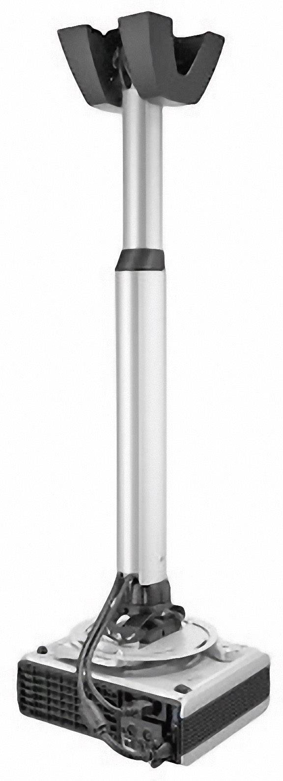 Przenośna, pionowa maszyna do czyszczenia podłóg z długą rączką i zintegrowanym blokiem silnikowym, przeznaczona do profesjonalnego sprzątania.