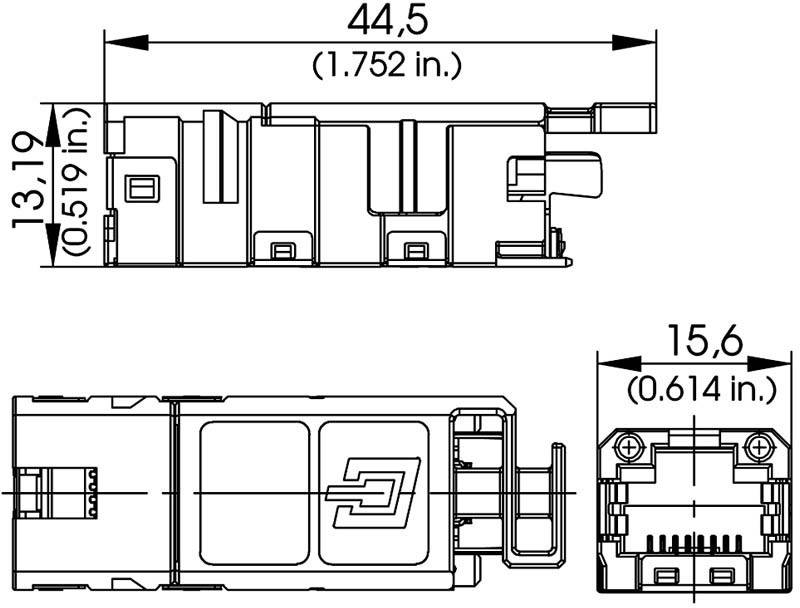 Telegärtner 100007525 прямий гніздо RJ45 Telegärtner 100007525 100007525 прямий гніздо Кількість контактів: 8P8C 1 шт.