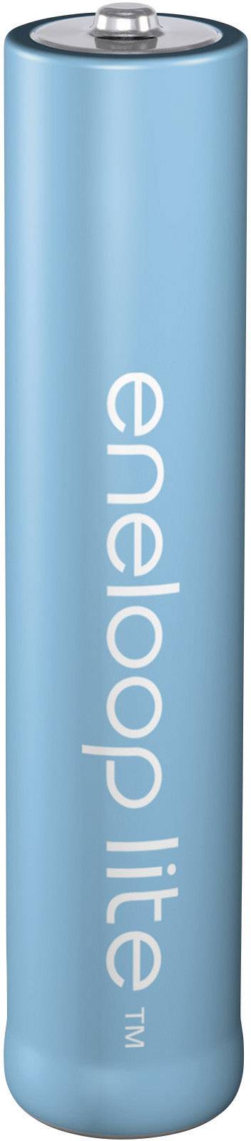 Niebieska bateria AA Eneloop Lite z białym nadrukiem.