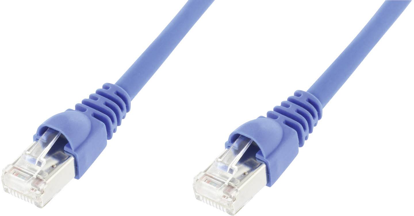 Telegärtner L00006D0093 RJ45 Kabel sieciowy, kabel krosowy CAT 5e F/UTP 50.00 m niebieski odporność na ogień, z zaczepami blokującymi 1 szt.