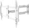Biała, regulowana ścienna podstawa pod telewizor z podwójnymi ramionami przegubowymi i wieloma punktami mocowania.