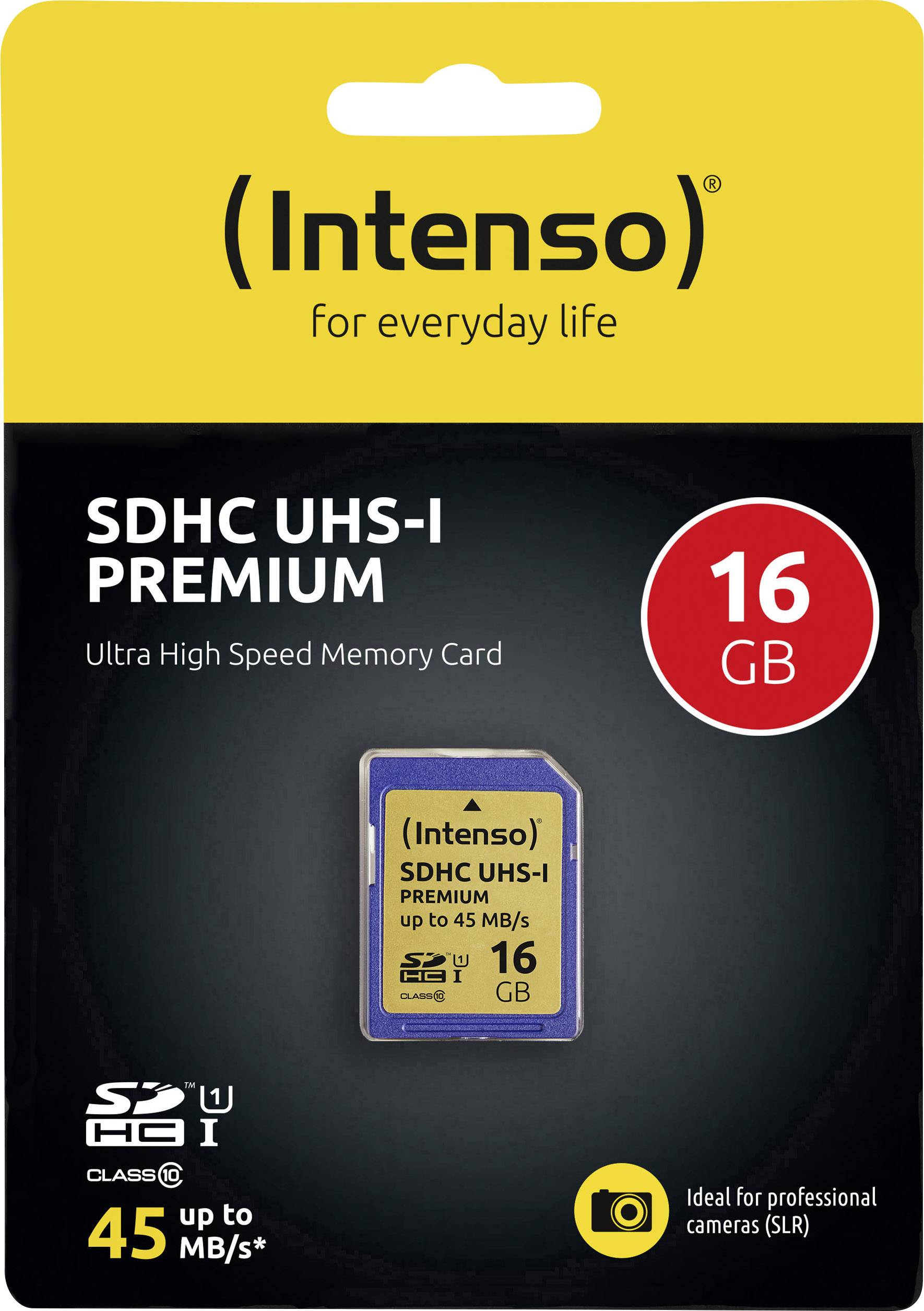 Картка пам'яті Intenso Premium SDHC 16 ГБ класу 10, UHS-I