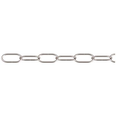 Poziomy łańcuch z owalnych metalowych ogniw, symbolizujący połączenie lub siłę.