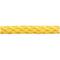 Pleciona żółta linka wykonana z materiału syntetycznego, ułożona w poziomie.