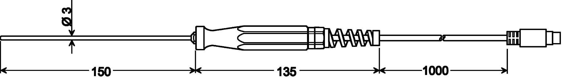 Greisinger GTF 401 1/10DIN Занурювальний датчик від -50 до 400 °C Тип датчика Pt100