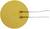 Okrągły żółty czujnik z labiryntowymi białymi liniami i dwoma czarnymi przewodami, używany do pomiaru wilgotności.