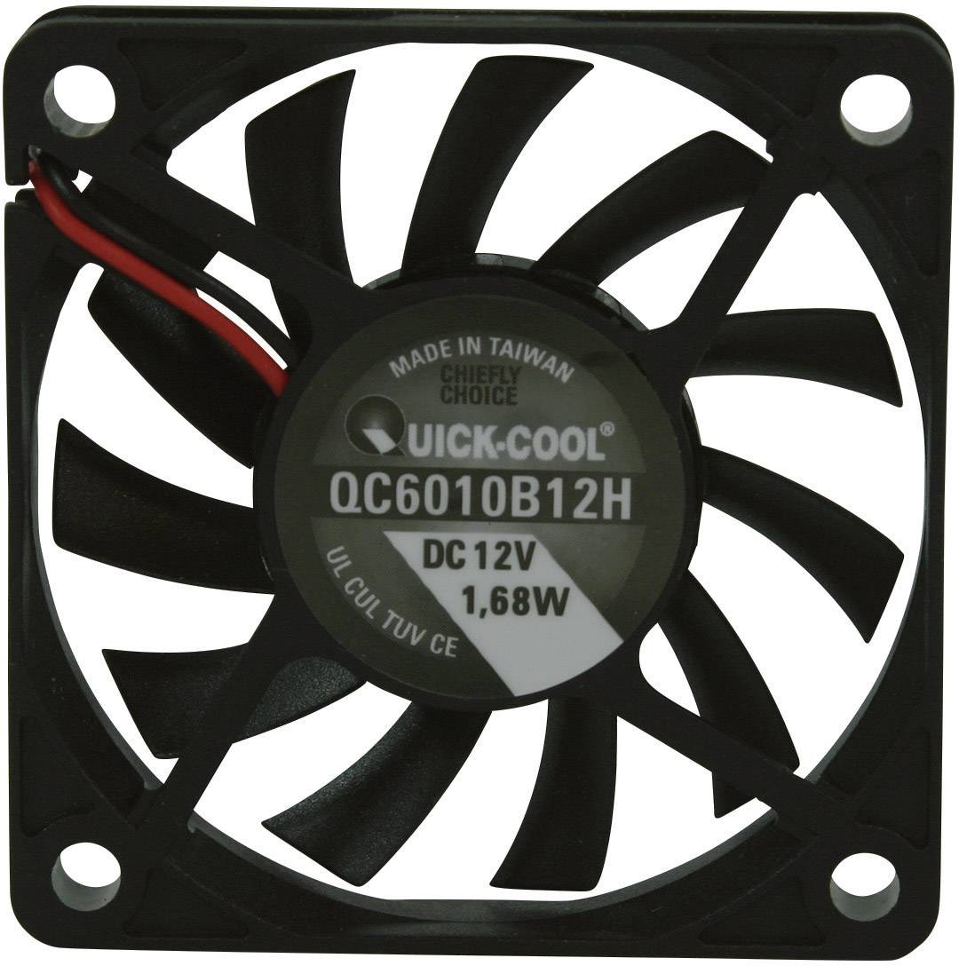 Осьовий вентилятор QuickCool QC6010B12H, 12 В/DC, 25,74 м³/год, (Д x Ш x В) 60 x 60 x 10 мм