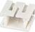 Biała plastikowa złączka z dwoma równoległymi szczelinami, odpowiednia do podłączenia elektrycznego pasków LED.