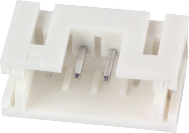 Biały elektryczny złącz wtykowy z trzema metalowymi stykami, odpowiedni do połączeń elektronicznych w urządzeniach.