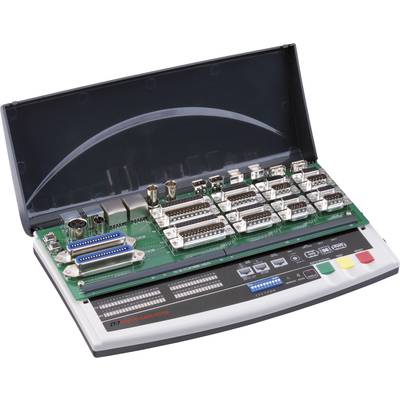 Otwarty przyrząd diagnostyczny z różnymi złączami elektronicznymi i interfejsami, przeznaczony do wykrywania i naprawy usterek urządzeń.
