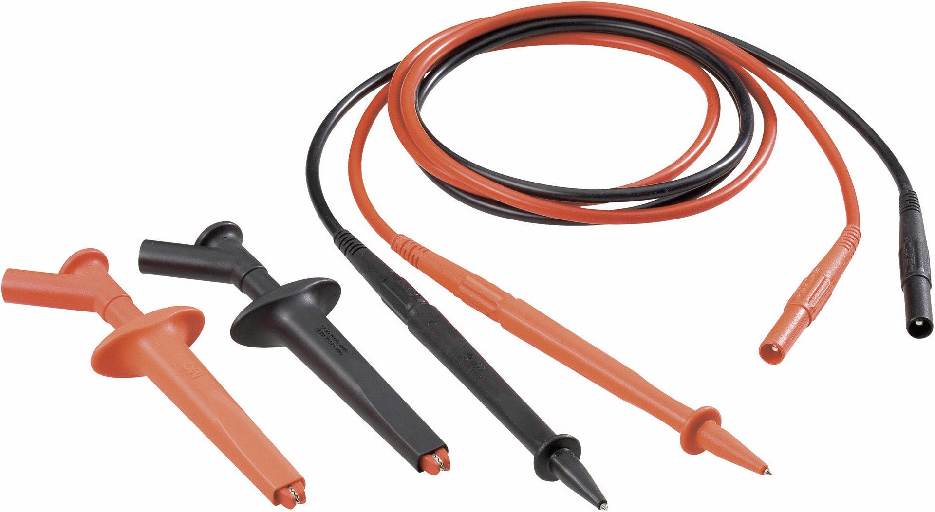 Stäubli 9410494500 Комплект вимірювальних дротів, штекер 4 мм, штекер 4 мм, штекер 1,00 м, чорний, червоний 1 комплект