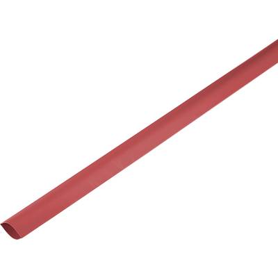 Czerwony termokurczliwy kabel izolacyjny, widziany z boku.