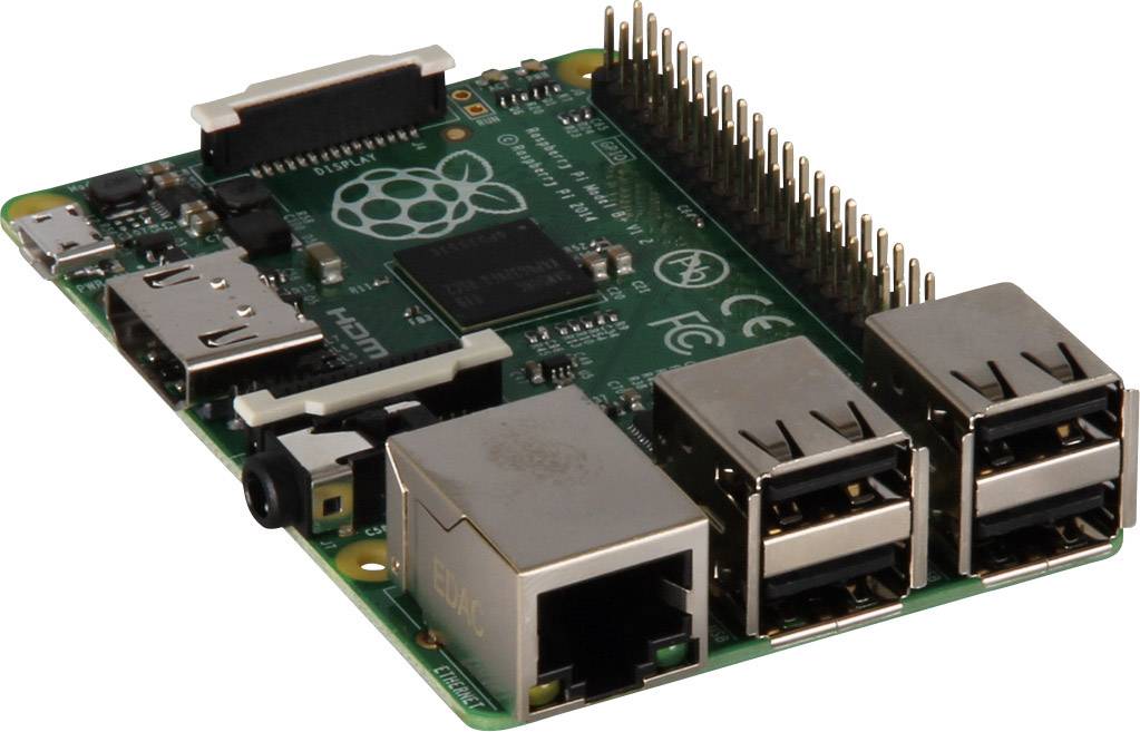 Одноплатний комп'ютер Raspberry Pi® B+, ARM1176JZFS (1x 700 МГц), 512 МБ, Ethernet, HDMI