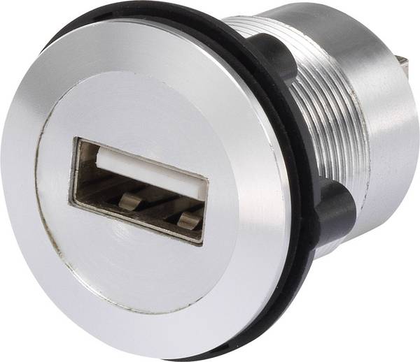 <br> TRU COMPONENTS<br> USB-02<br> Gniazdo USB 2.0 do zabudowy<br> złącze żeńskie do wbudowania<br> Złącze żeńskie USB typu A na Złącze żeńskie USB typu B<br> Zawartość: 1 szt.<br>