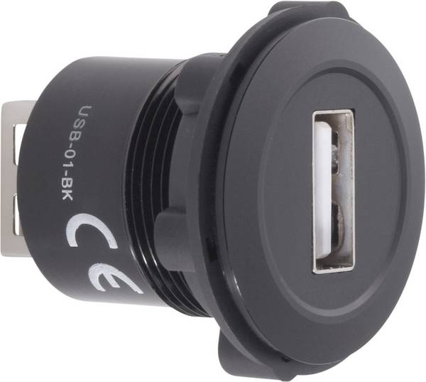 <br> TRU COMPONENTS<br> USB-01-BK<br> Gniazdo USB 2.0 do zabudowy<br> złącze żeńskie do wbudowania<br> Złącze żeńskie USB typu A na Złącze żeńskie USB typu A<br> Zawartość: 1 szt.<br>