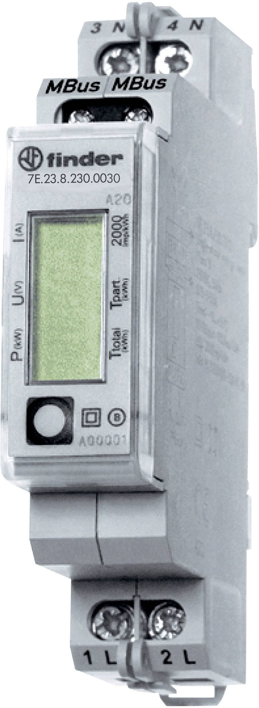 Finder 7E.23.8.230.0030 7E.23.8.230.0030 Licznik prądu przemiennego cyfrowy 32 A Zezwolenie MID: tak 1 szt.