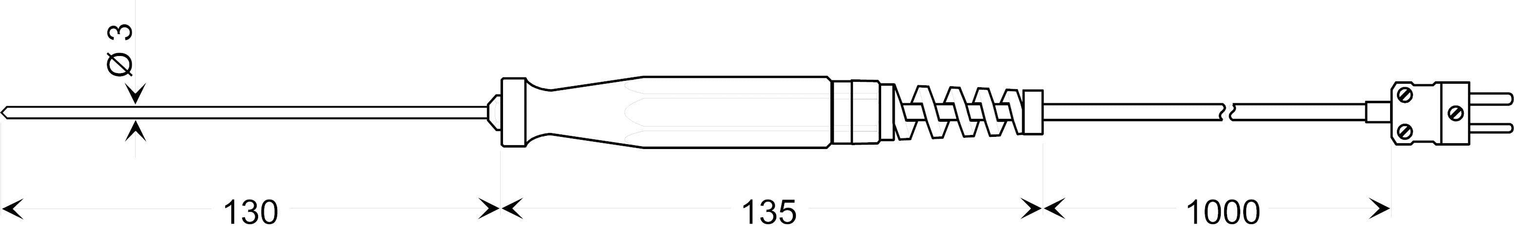Датчик проникнення К-типу Greisinger GES 900, 600663, від -65 до 1000 °C