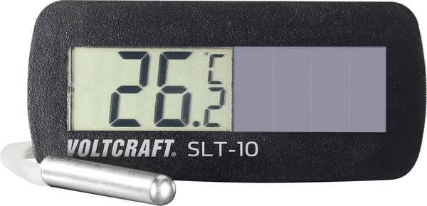 Termometr tablicowy, panelowy VOLTCRAFT SLT-10, -50 +80 °C, Dokładność: ±1 °C, zasilany solarnie