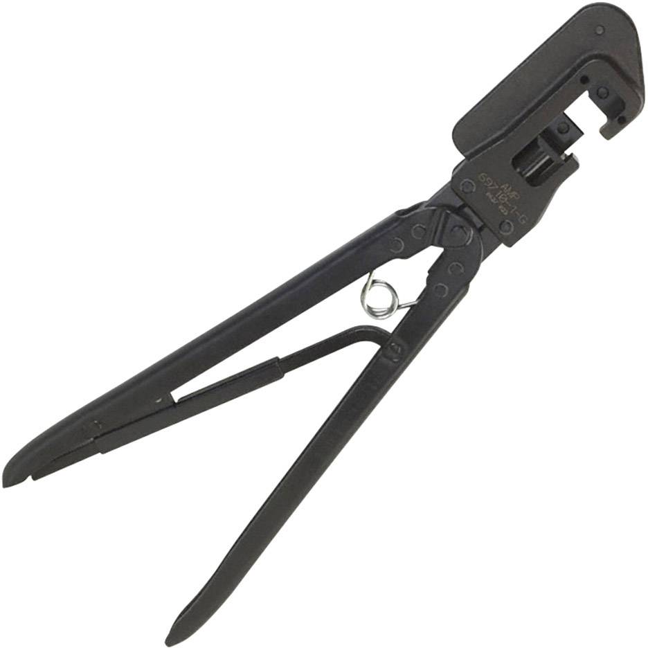 Szczypce zaciskowe w pozycji zamkniętej, używane do zabezpieczania złączek linowych i prac elektrycznych.