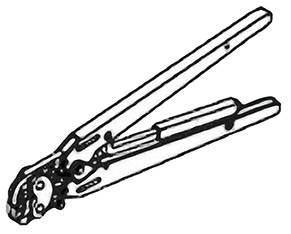 Obcinacz do zdejmowania izolacji z przewodów elektrycznych z długimi uchwytami i regulowaną głowicą tnącą.
