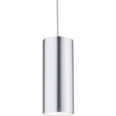 Wisząca cylindryczna lampa z metalowego materiału. Kabel prowadzony jest w górę. Nowoczesny i minimalistyczny design.
