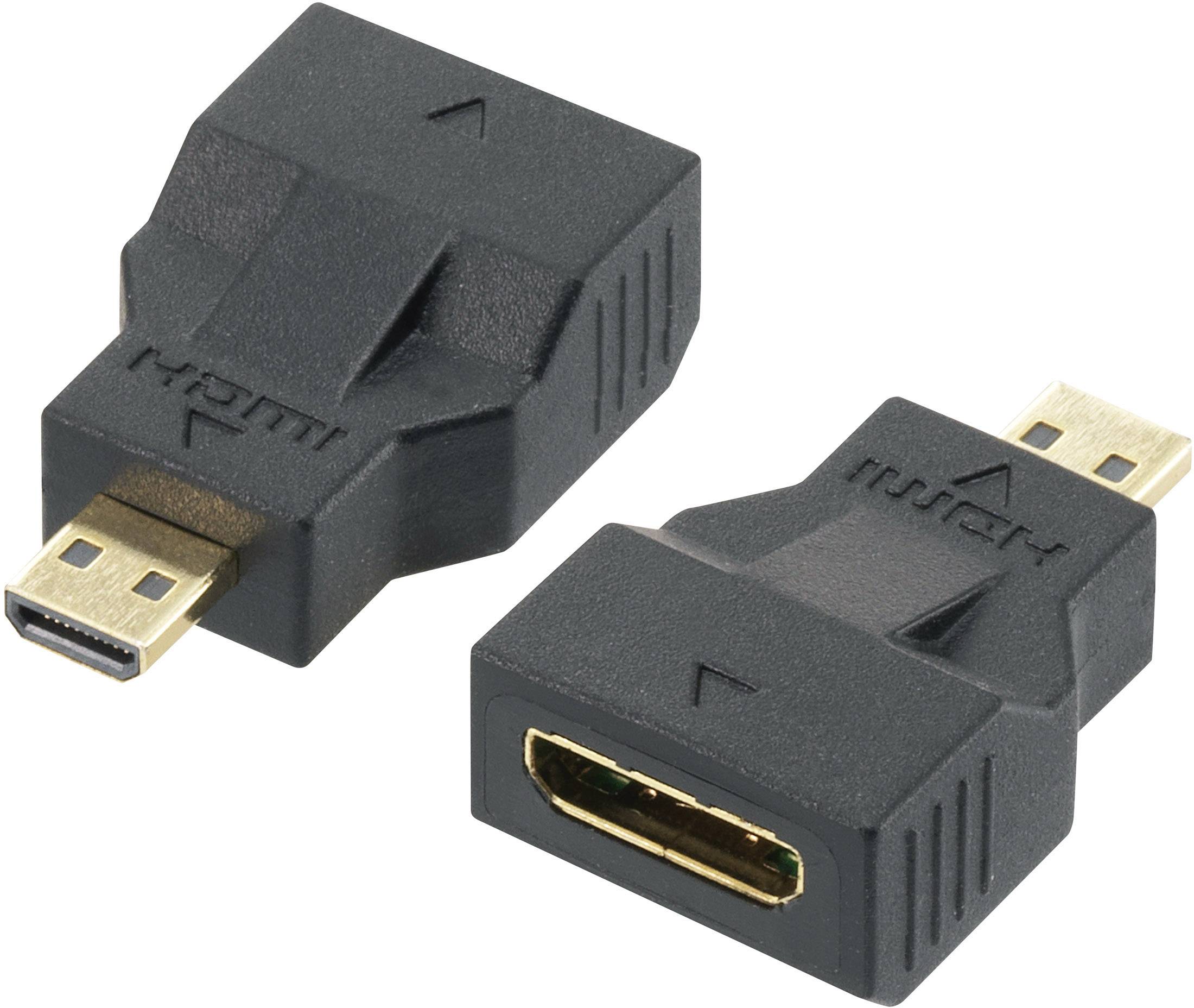 Adapter HDMI SpeaKa Professional SP-5094240 1273560,1 x M micro HDMI typ D na 1 x Ż mini HDMI