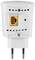 Biały adapter elektryczny z gniazdem LAN i przyciskiem 'Reset', odpowiedni do gniazdek elektrycznych.