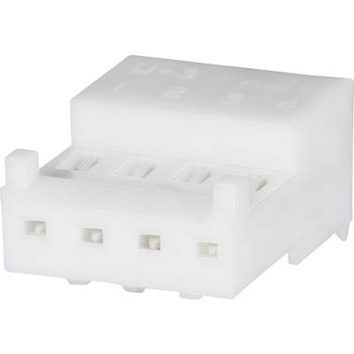 Biały, prostokątny wtyk plastikowy z wieloma złączami, przeznaczony do połączeń elektrycznych.