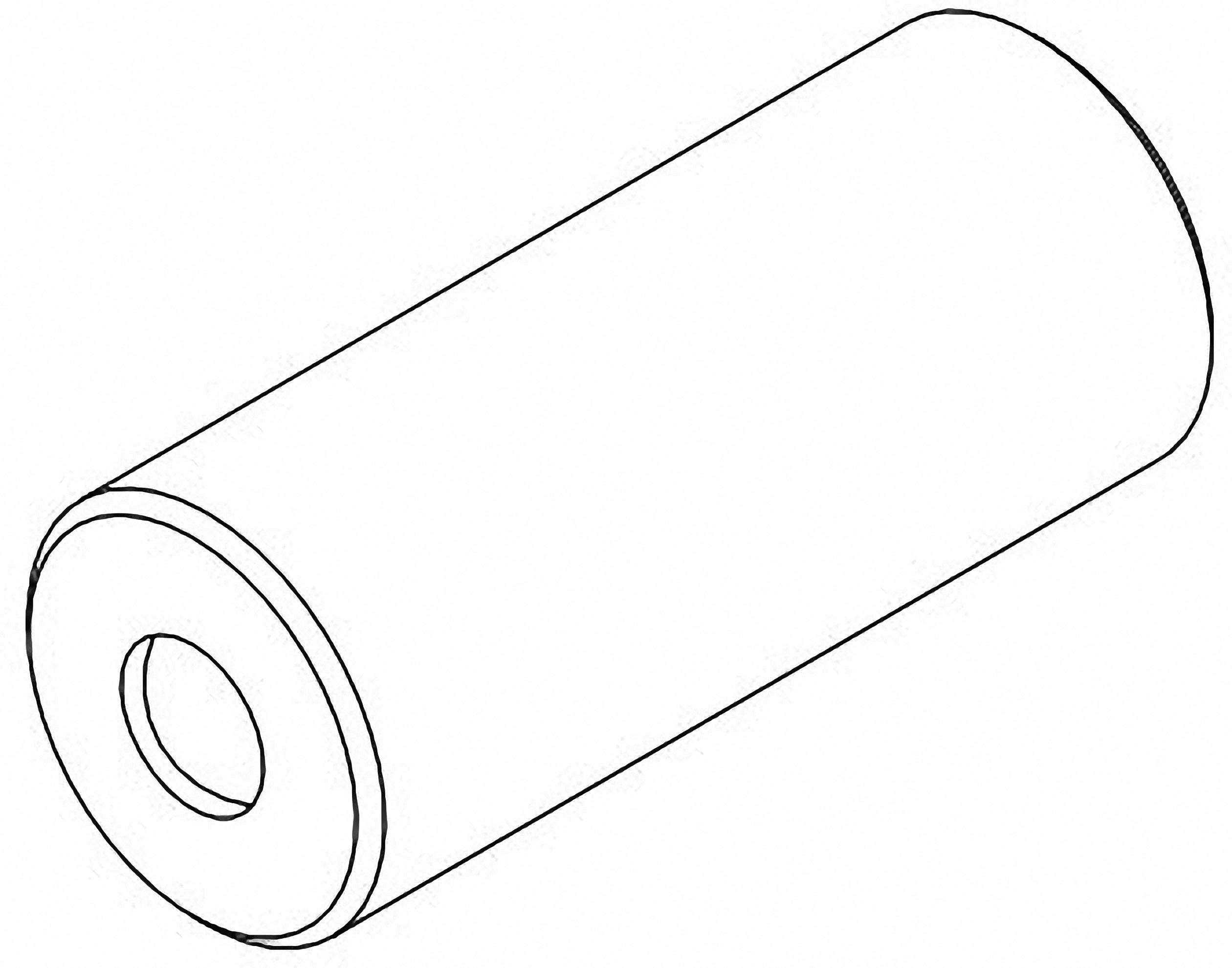 Prosta liniowa ilustracja pustego cylindra, biegnącego skośnie od góry prawej do lewej dolnej.