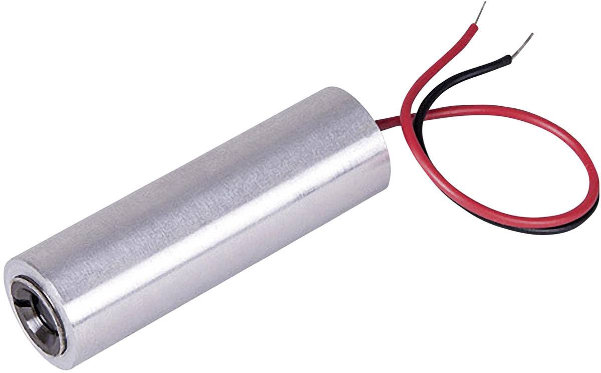 Cylindryczny silnik elektryczny z dwoma przewodami, czerwonym i czarnym, wychodzącymi z tylnej części, na białym tle.