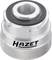 Srebrny metalowy element z czarnym pierścieniem i rowkowaniem dla lepszego chwytu. Napis 'Hazet' jest widoczny na boku.