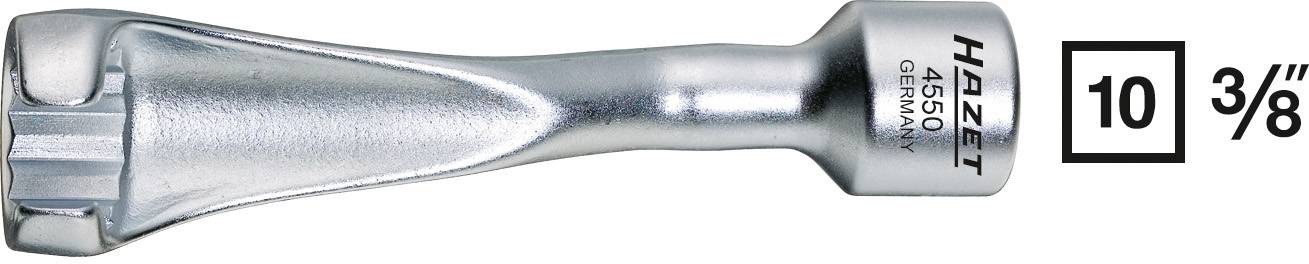 Srebrny adapter narzędziowy 'Hazet 4550' z kwadratowym gniazdem 10 mm i 3/8 cala do nasadek.